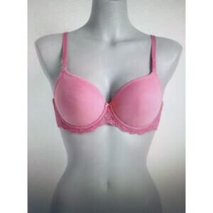 Wacoal 36C Pink Embrace Lace Underwire T Shirt Bra 853191 full coverage